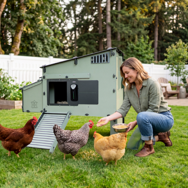 Picture of Lean-To Easy Clean Chicken Coop, 6 Chick Cap w/Door Opener